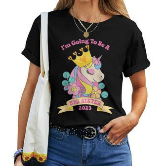 Big Sister Unicorn Im Going To Be A Big Sister Kids 2023 Women T-shirt | Mazezy