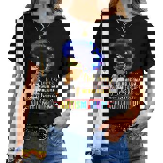 Black Afro American Autism Awareness Mom Rainbow Sparkle Women T-shirt - Thegiftio