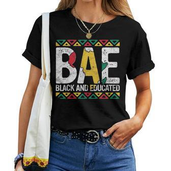 Black And Educated Bae Gift Pride History Month Teacher Women T-shirt - Seseable