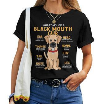 Black Mouth Cur Anatomy Of Dog Mom Dad Women T-shirt | Mazezy