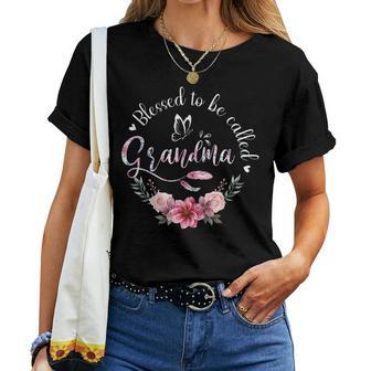 Blessed To Be Called Grandma Women Floral Decor Grandma Women T-shirt | Mazezy