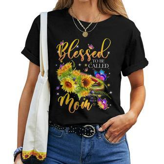 Blessed To Be Called Mom Sunflower Women T-shirt | Mazezy
