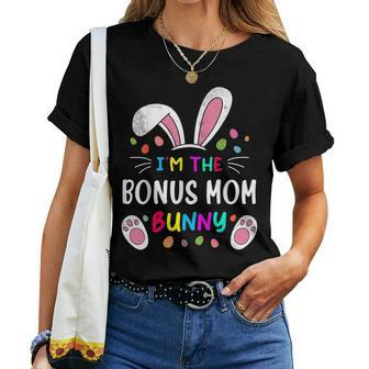 Im The Bonus Mom Bunny Ears Easter Day Rabbit Women T-shirt | Mazezy