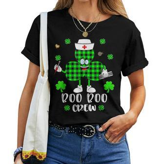 Boo Boo Nurse St Patricks Day Shamrock Mask Nurse Women T-shirt - Seseable