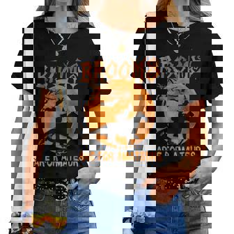 Brooms Are For Amateurs Witch Riding Horse Halloween Women Women T-shirt | Mazezy