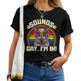 Cat Lover Sounds Gay Im In Funny Lgbt Pride Rainbow Women T-shirt - Seseable
