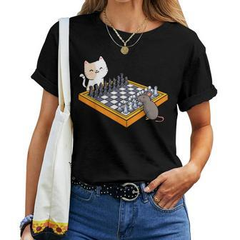 Cat Owner Chess Board Grandmaster Board Game Chess Player Women T-shirt | Mazezy