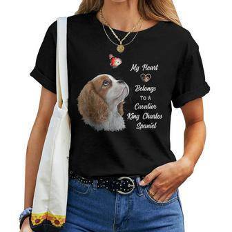 Cavalier King Charles Spaniel Dog Mom Dad Women T-shirt | Mazezy