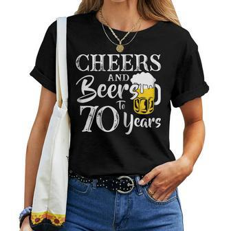 Cheers And Beers 70 Years Old 70Th Birthday 1948 Shirt Women T-shirt | Mazezy