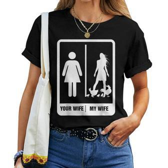 Chicken Dad Fathers Day Rooster My Wife Farmers Women T-shirt | Mazezy
