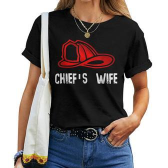 Chiefs Wife Firefighter Gift - Spouse Fire Company Women T-shirt - Seseable