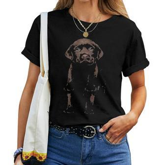 Chocolate Lab Labrador Pocket Funny Mom Dad Kids Lover Gifts Women T-shirt - Seseable
