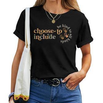 Choose To Include Special Education Teacher Autism Awareness Women T-shirt | Mazezy