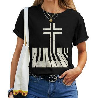 Christian Piano Player Piano Teacher Keyboard Women T-shirt | Mazezy