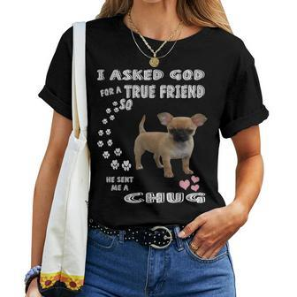 Chug Dog Lover Chihuahua Pug Dad Pugwawa Mom Cute Chug Women T-shirt | Mazezy