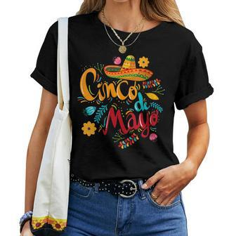 Cinco De Mayo Fiesta Sombrero 5 De Mayo Viva Mexico Mexican Gift For Womens Women Crewneck Short T-shirt - Thegiftio UK