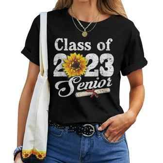 Class Of 2023 Senior High School Graduation Sunflower Gifts Women T-shirt