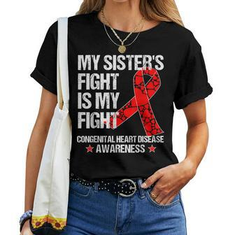 Congenital Heart Disease Awareness T Chd Sister Red Women T-shirt | Mazezy