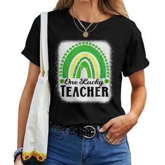 Cool One Lucky Teacher Rainbow St Patricks Day Women T-shirt - Seseable