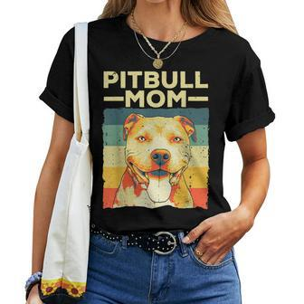 Cool Pitbull Mom For Women Girls Pitbull Owner Dog Lover Women T-shirt - Seseable