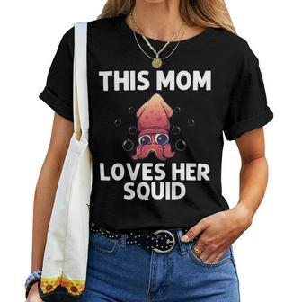 Cool Squid For Mom Mother Octopus Biology Sea Animals Women T-shirt Casual Daily Crewneck Short Sleeve Graphic Basic Unisex Tee - Monsterry