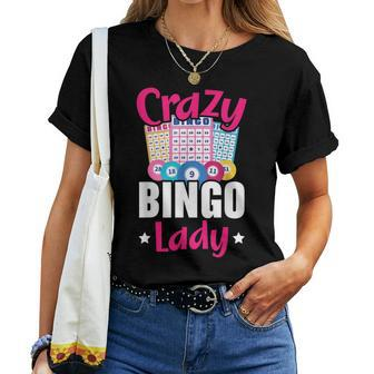 Crazy Bingo Lady Grandma Grandmother Granny Grandparents Day Women T-shirt - Seseable