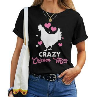 Crazy Chicken Mom Lady Farmer Women T-shirt - Seseable