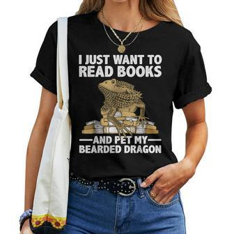 Cute Bearded Dragon For Men Women Zoology Reptile Book Lover Women T-shirt | Mazezy