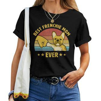 Cute Best Frenchie Mom Ever Retro Vintage Gift Puppy Lover Women T-shirt - Seseable