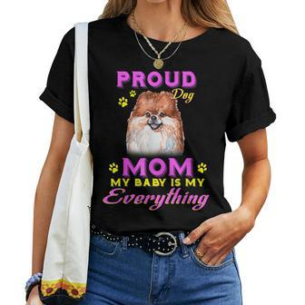 Cute Dogs Proud Dog Pomeranian Mom  Women T-shirt Casual Daily Crewneck Short Sleeve Graphic Basic Unisex Tee