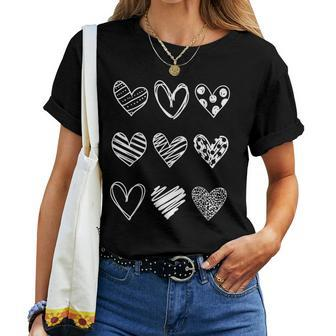 Cute Heart Happy Valentines Day Love Couple Men Women Women T-shirt - Seseable