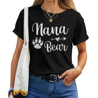 Cute Nana Bear Happy Mothers Day Nana Bear Paw Print Women Gift For Womens Women Crewneck Short T-shirt - Thegiftio UK