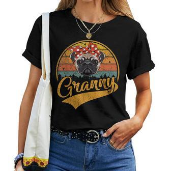 Cute Retro Vintage Pug Granny Women T-shirt - Thegiftio UK