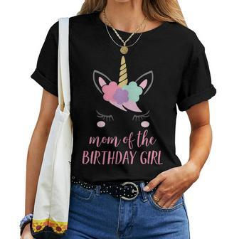 Cute Unicorn Mom Shirt Mom Of The Birthday Girl V2 Women T-shirt | Mazezy
