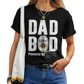 Dad Bod Powered By Drink Beer Fathers Day 11 Women T-shirt | Mazezy CA