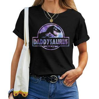 Daddysaurus Dinosaur Rex For Dad Mom Women T-shirt | Mazezy