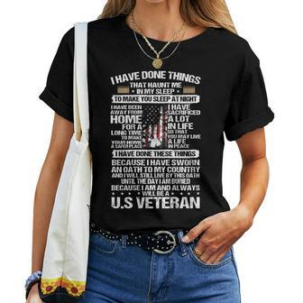 I Have Done Things That Haunt Me In My Sleep US Veteran Women T-shirt - Seseable