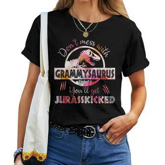 Dont Mess With Grammysaurus Youll Get Jurasskicked Women T-shirt Casual Daily Basic Unisex Tee | Mazezy