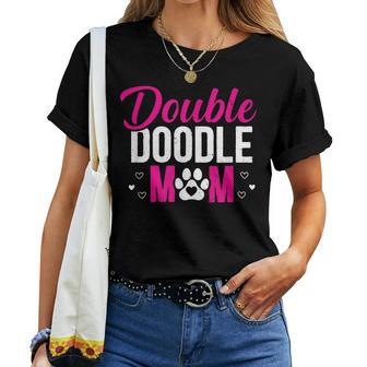 Double Doodle Mom Funny Dog Lovers  Women T-shirt Casual Daily Crewneck Short Sleeve Graphic Basic Unisex Tee