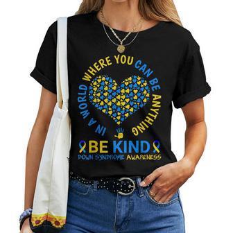 Down Syndrome Awareness Be Kind World Down Syndrome Day 2023  Women T-shirt Casual Daily Crewneck Short Sleeve Graphic Basic Unisex Tee