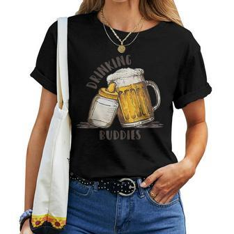 Drinking Buddies Dad And Baby Beer Matching Fist Father Women T-shirt | Mazezy