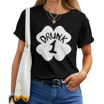 Drunk 1 St Pattys Day Shirt Drinking Team Group Matching Women T-shirt | Mazezy