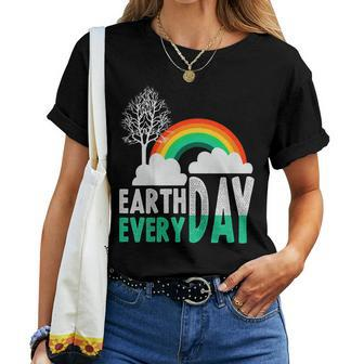 Earth Day Everyday Rainbow Tree T Shirt Women T-shirt | Mazezy