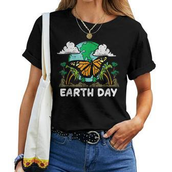 Earth Day Monarch Butterfly Cute Environment Men Women Kids  Women T-shirt Casual Daily Crewneck Short Sleeve Graphic Basic Unisex Tee