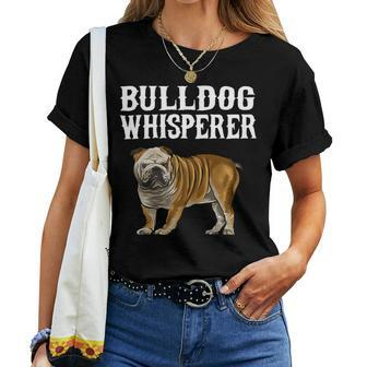 English Bulldog Dog Lover Funny Bulldog Whisperer Dog Lover 85 Bulldog Dad Mom Women T-shirt Casual Daily Crewneck Short Sleeve Graphic Basic Unisex Tee - Monsterry
