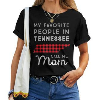 Family Matching Mom Mother Gift Red Buffalo Plaid Tennessee Women T-shirt - Seseable