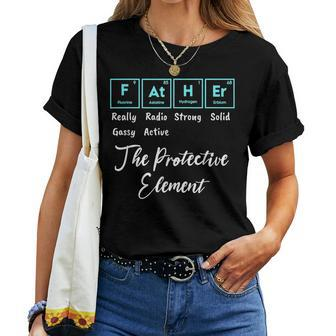 Father Element Science Teacher Chemistry Dad Fathers Day Women T-shirt - Thegiftio UK