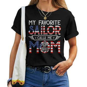 My Favorite Sailor Calls Me Mom Navy Veteran Women T-shirt | Mazezy