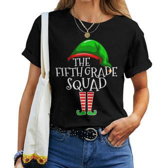 Fifth Grade Squad Elf Group Matching Christmas Teacher Women T-shirt | Mazezy
