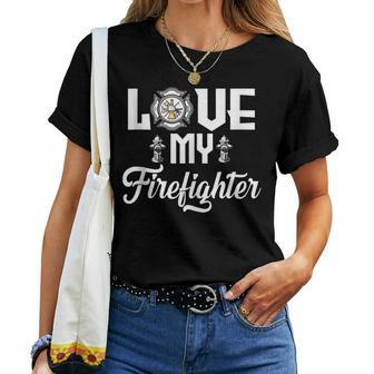 Fire Fighter Women Wife Of The Firefighter Women T-shirt - Seseable